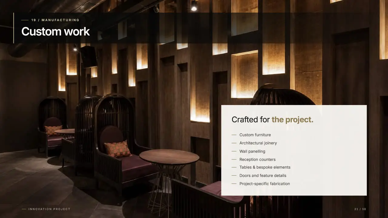 Innovation Project Interiors portfolio, page 21